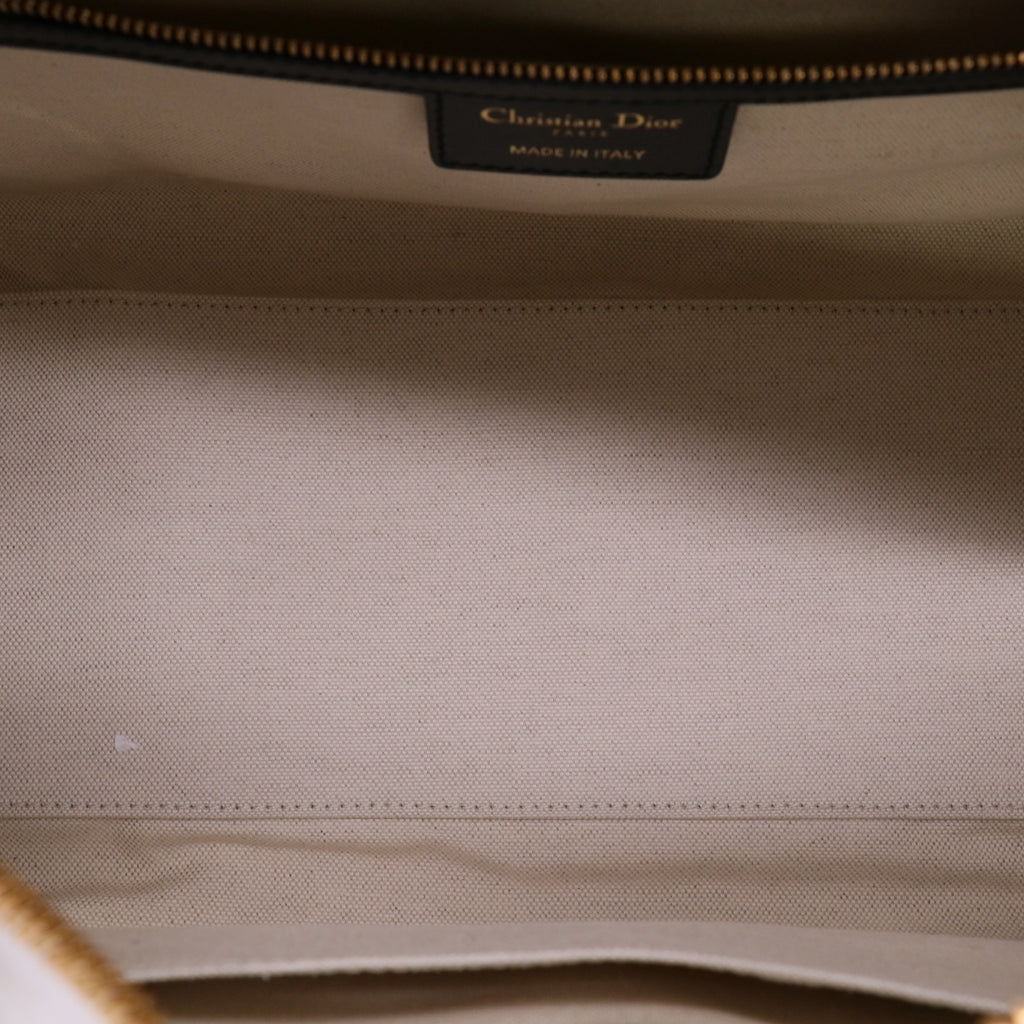 Christian Dior Medium Dior Vibe Zip Bowling Bag in Black and White Twins LDJ5674