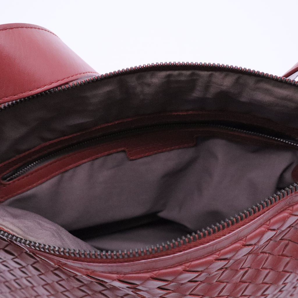 Zip Shoulder Bag Intrecciato Nappa Large