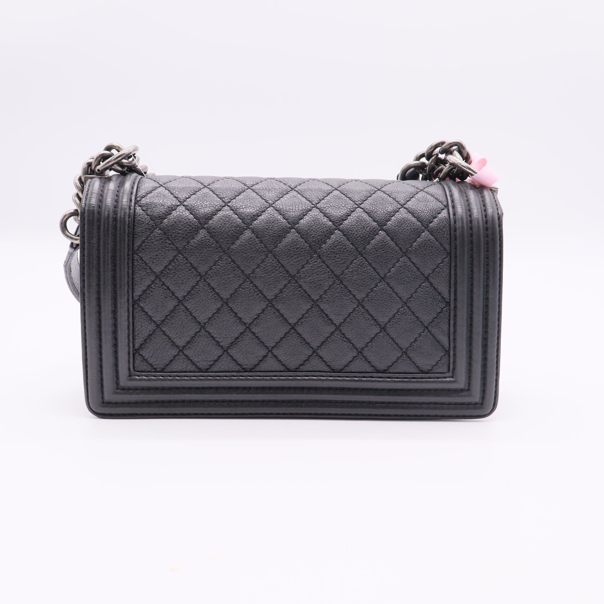 Chanel Boy Flap bag in black quilted calfskin leather twins