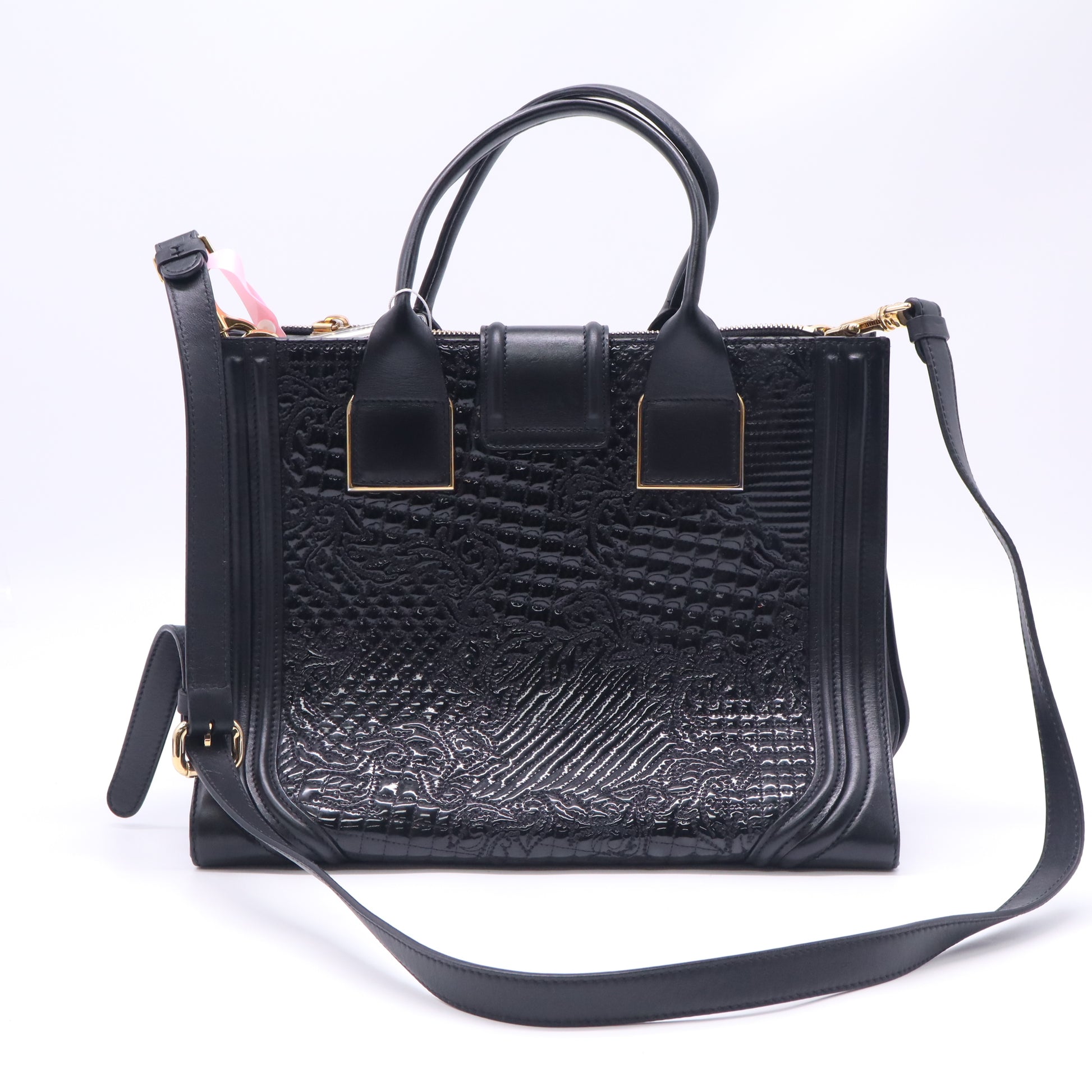 Versace Black Patent Leather Vanitas Icon Tote Twins LDJ5880