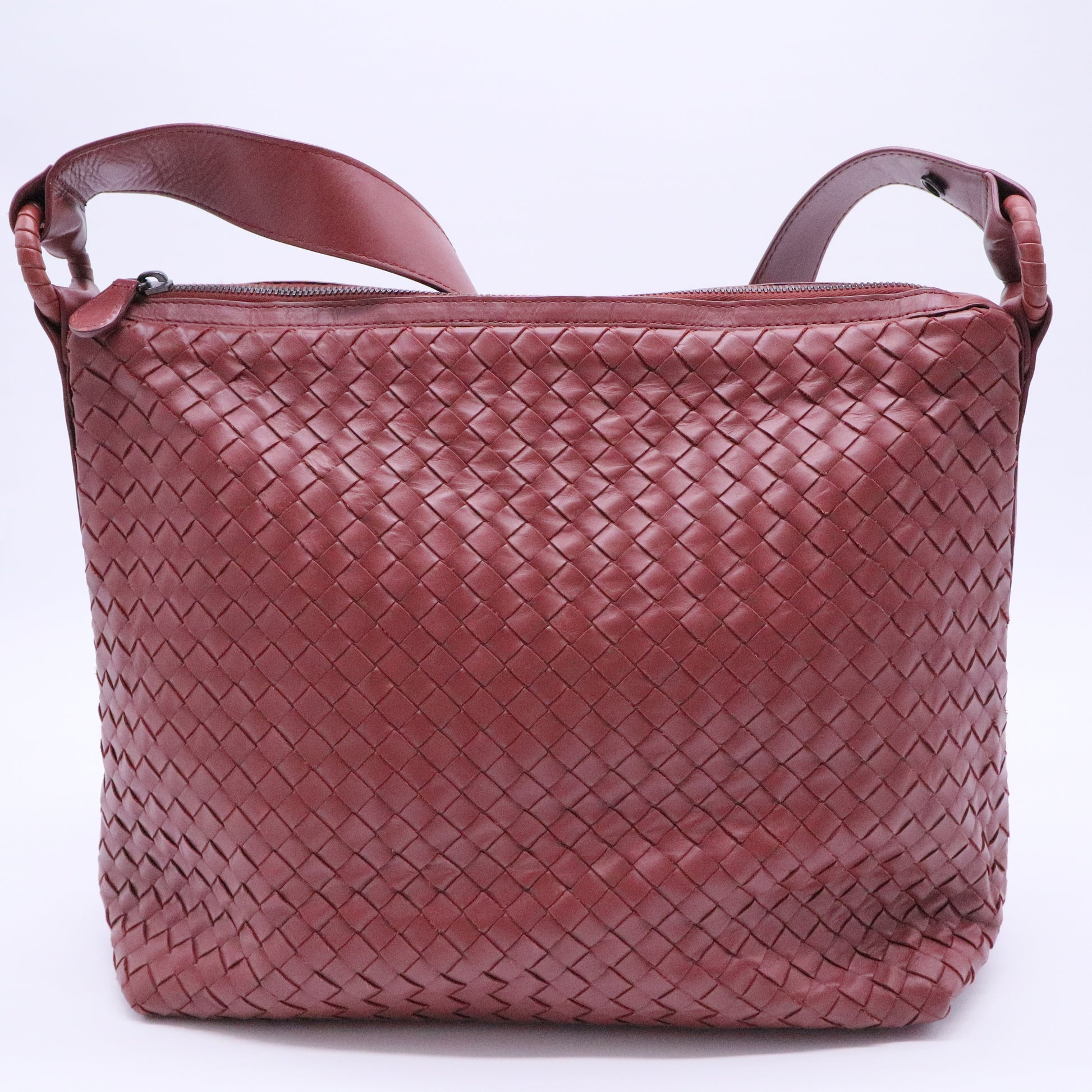 Zip Shoulder Bag Intrecciato Nappa Large
