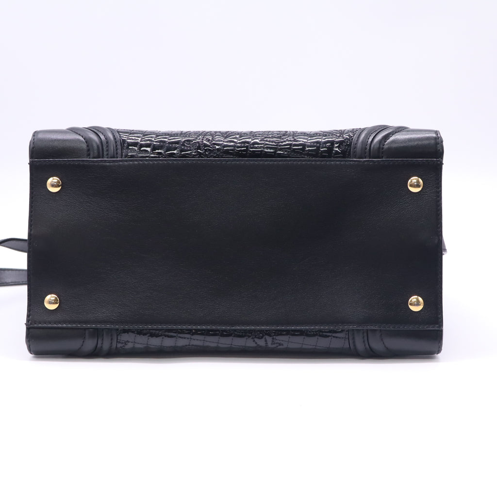 Versace Black Patent Leather Vanitas Icon Tote Twins LDJ5880