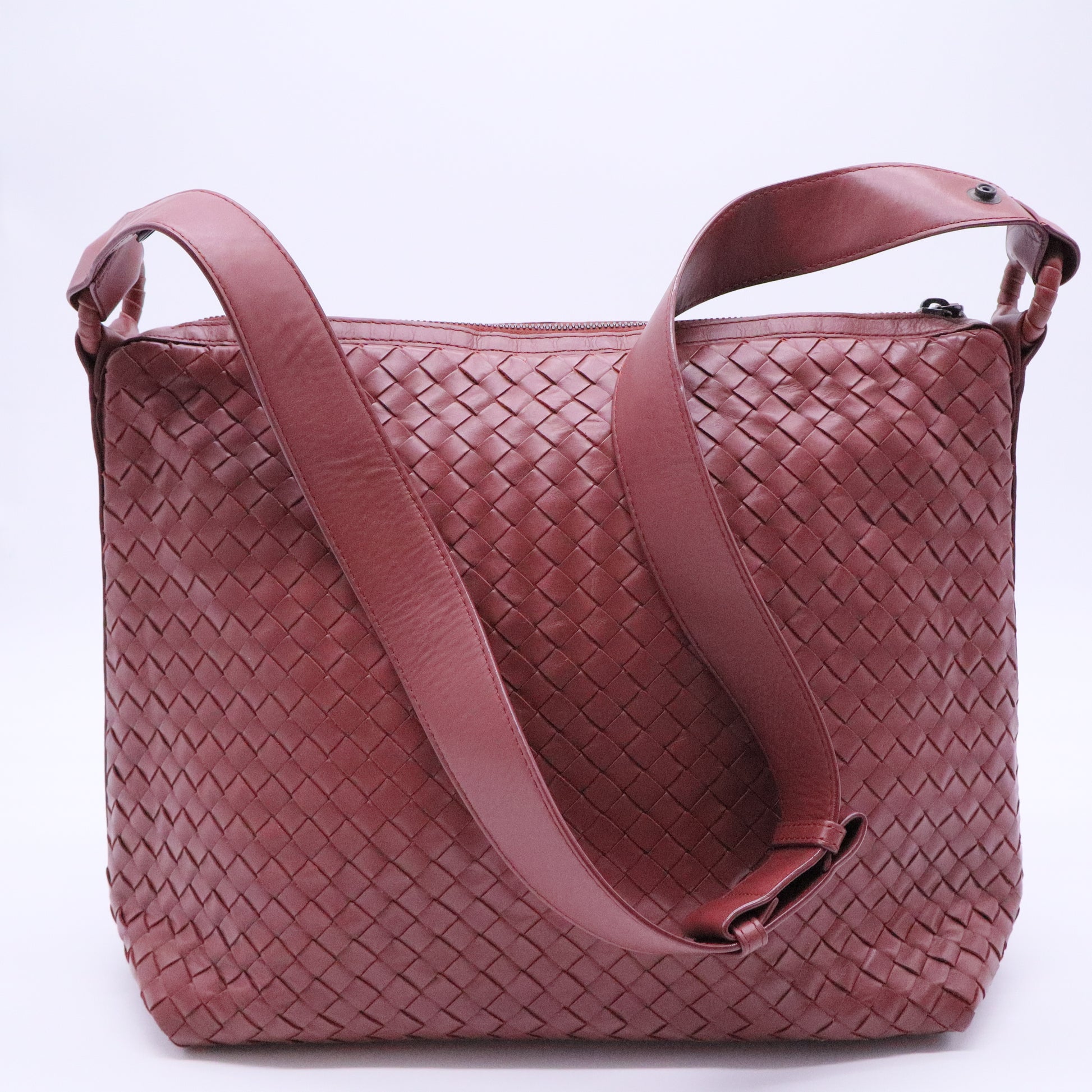 Zip Shoulder Bag Intrecciato Nappa Large