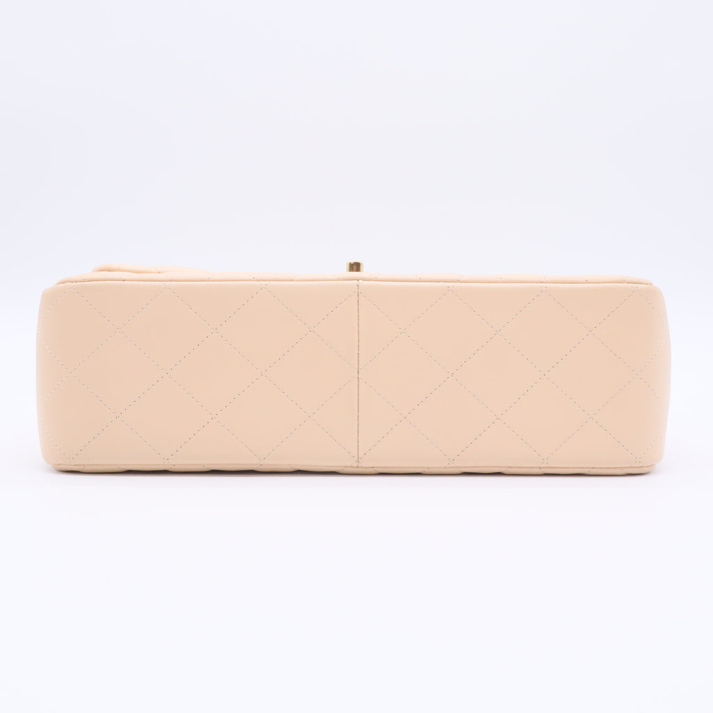 Classic Double Flap Jumbo 2-Ways Flap Handbag Beige twins