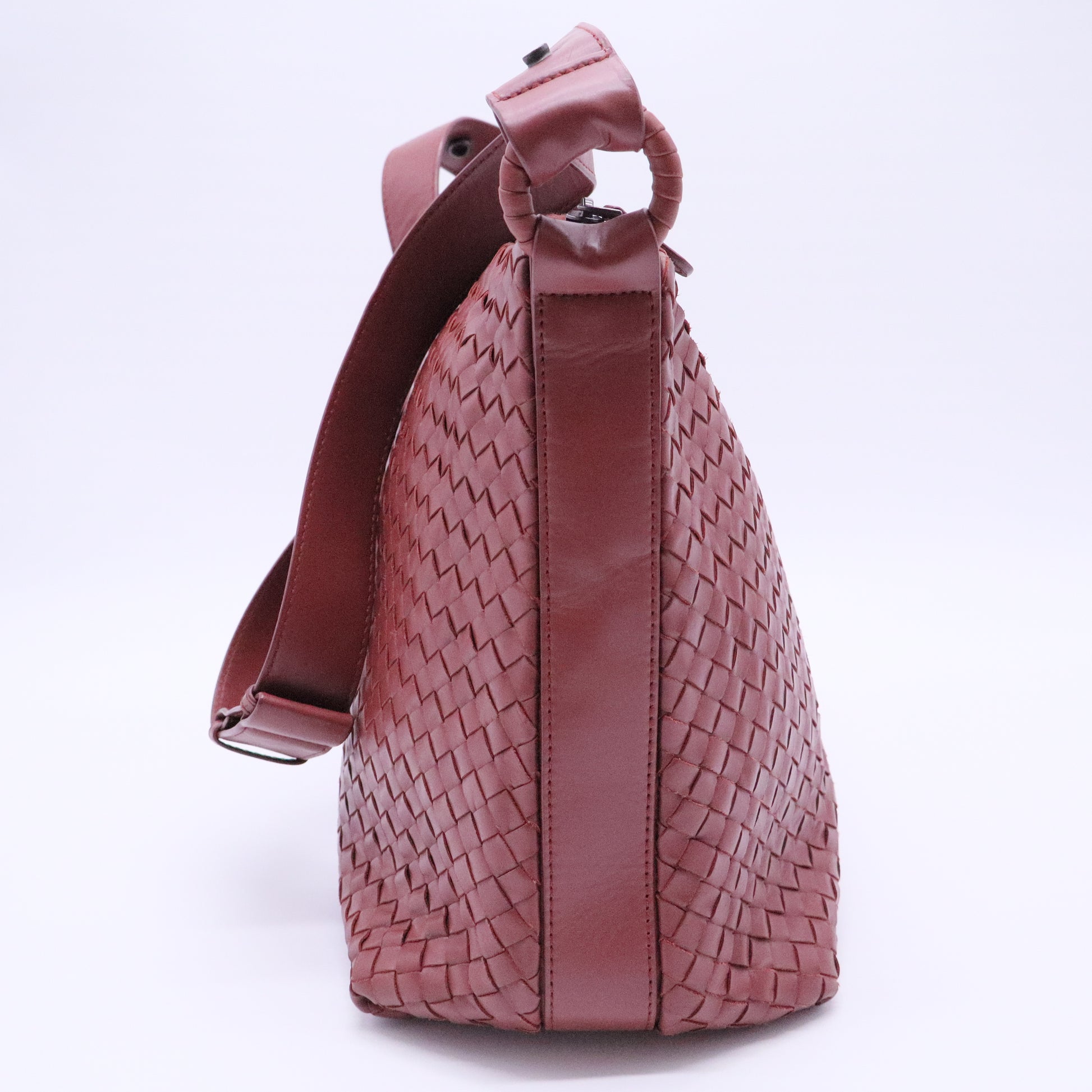 Zip Shoulder Bag Intrecciato Nappa Large