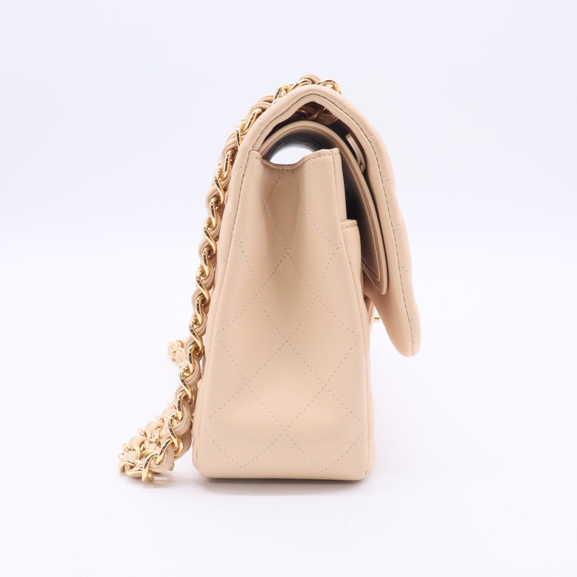Classic Double Flap Jumbo 2-Ways Flap Handbag Beige twins