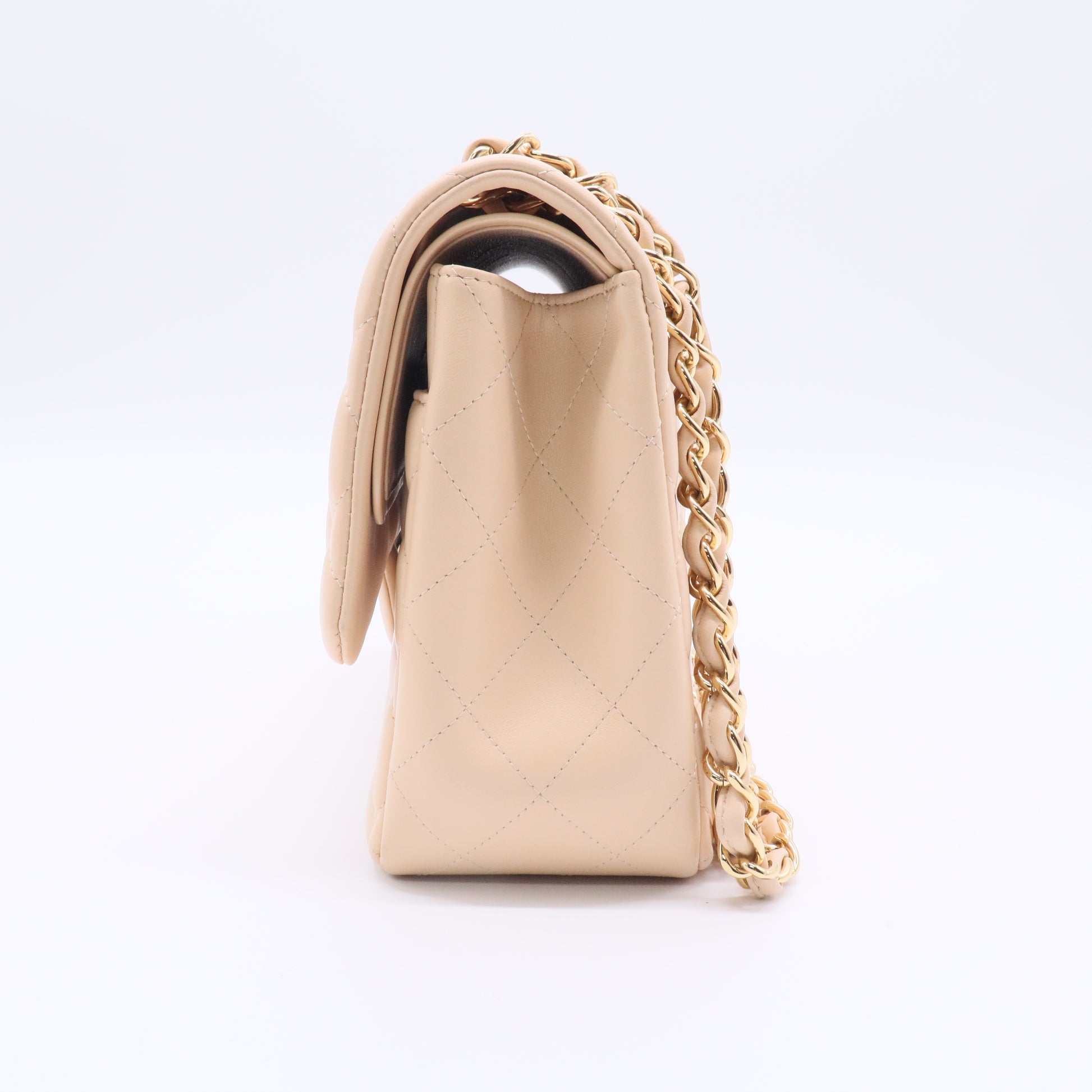 Classic Double Flap Jumbo 2-Ways Flap Handbag Beige twins