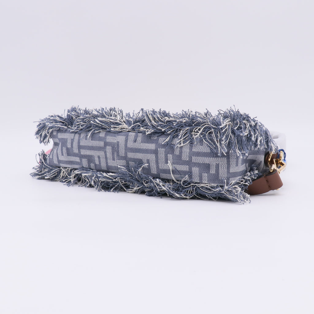 Fendi Baguette Ff Denim & Leather Shoulder Bag in Metallic twins LDJ5060