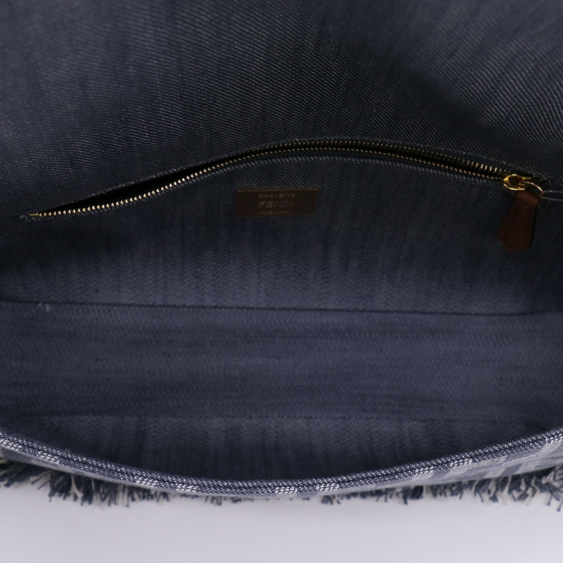 Fendi Baguette Ff Denim & Leather Shoulder Bag in Metallic twins LDJ5060