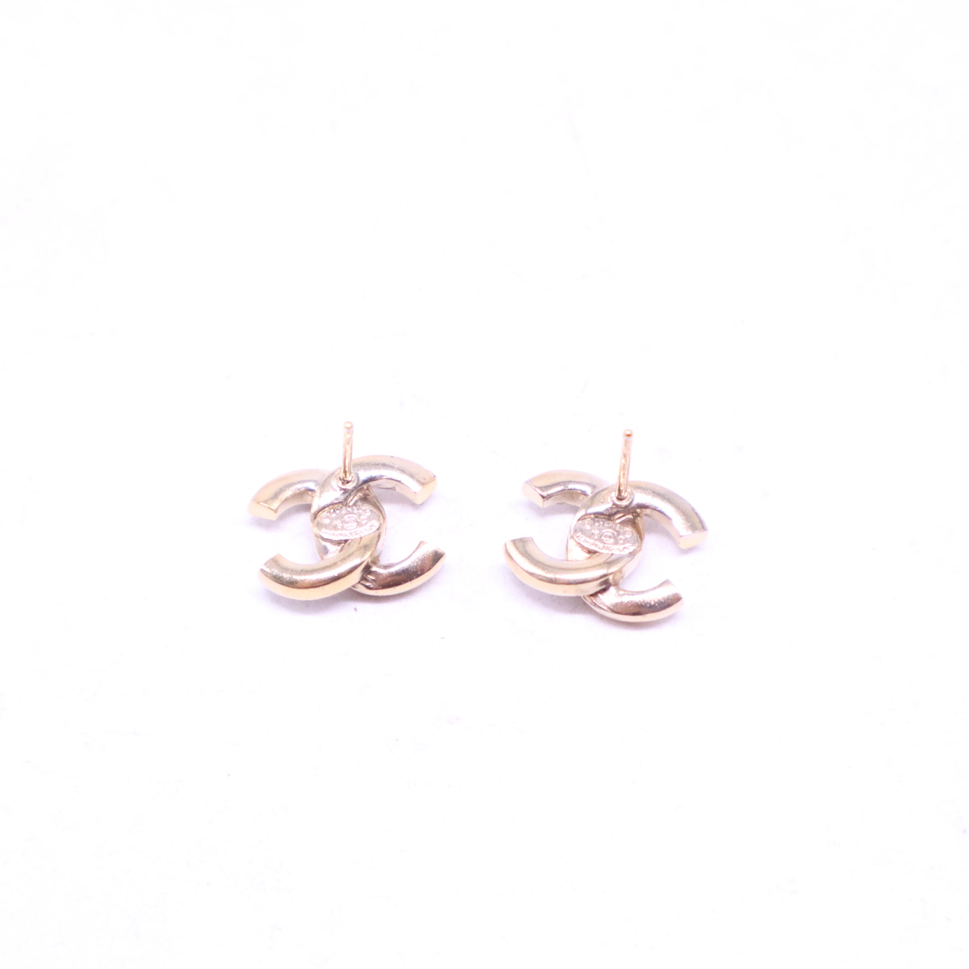 Gold Tone Crystal CC Stud Earrings W20870