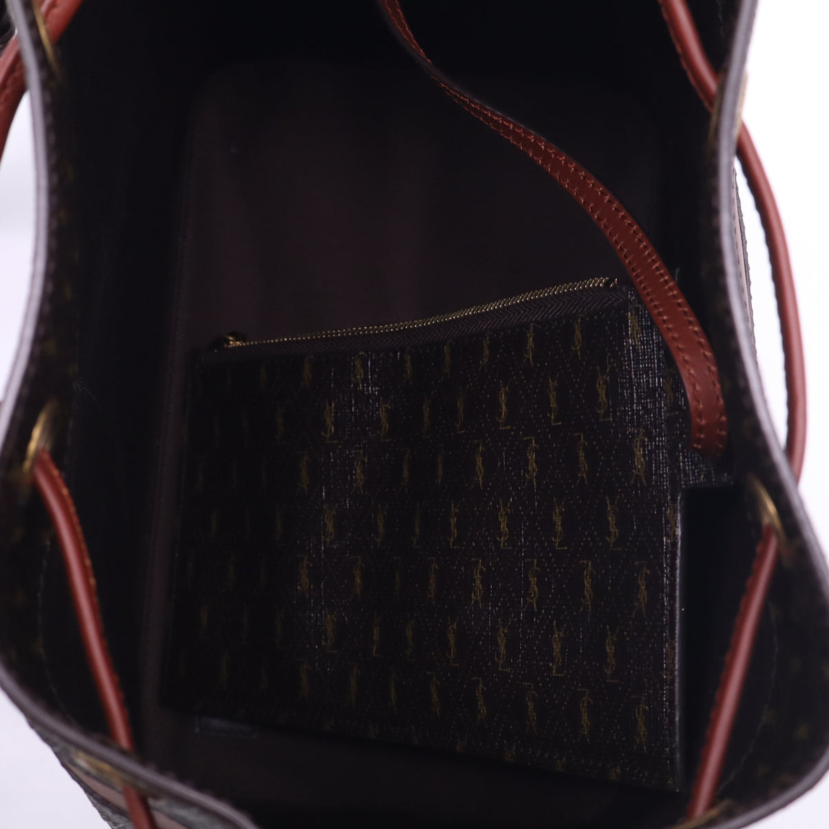 Saint Laurent Canvas Le Monogramme Striped Bucket Bag Twins LDJ5888
