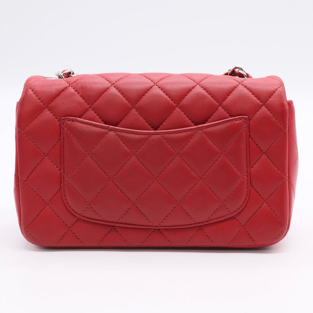 Chanel Red Quilted Lambskin Leather Classic Mini Flap Bag twins LDJ3137