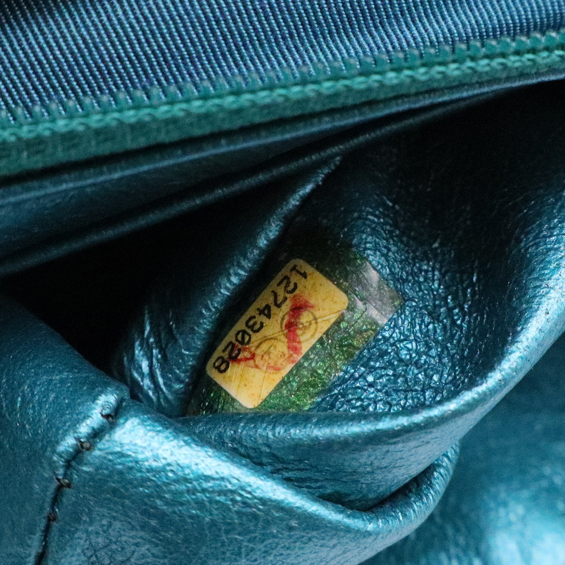 2.55 Metallic Blue Quilted Leather bag