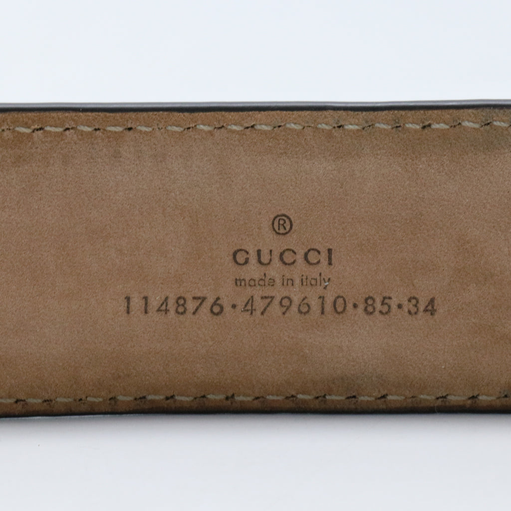 Guccissima Interlocking G  Belt 85 34 Off White