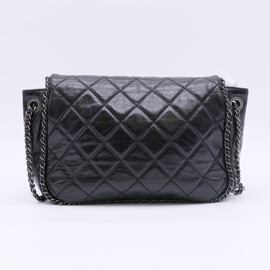 Chanel Quilted Calfskin Small CC Enchained Accordion Flap Bag B23485