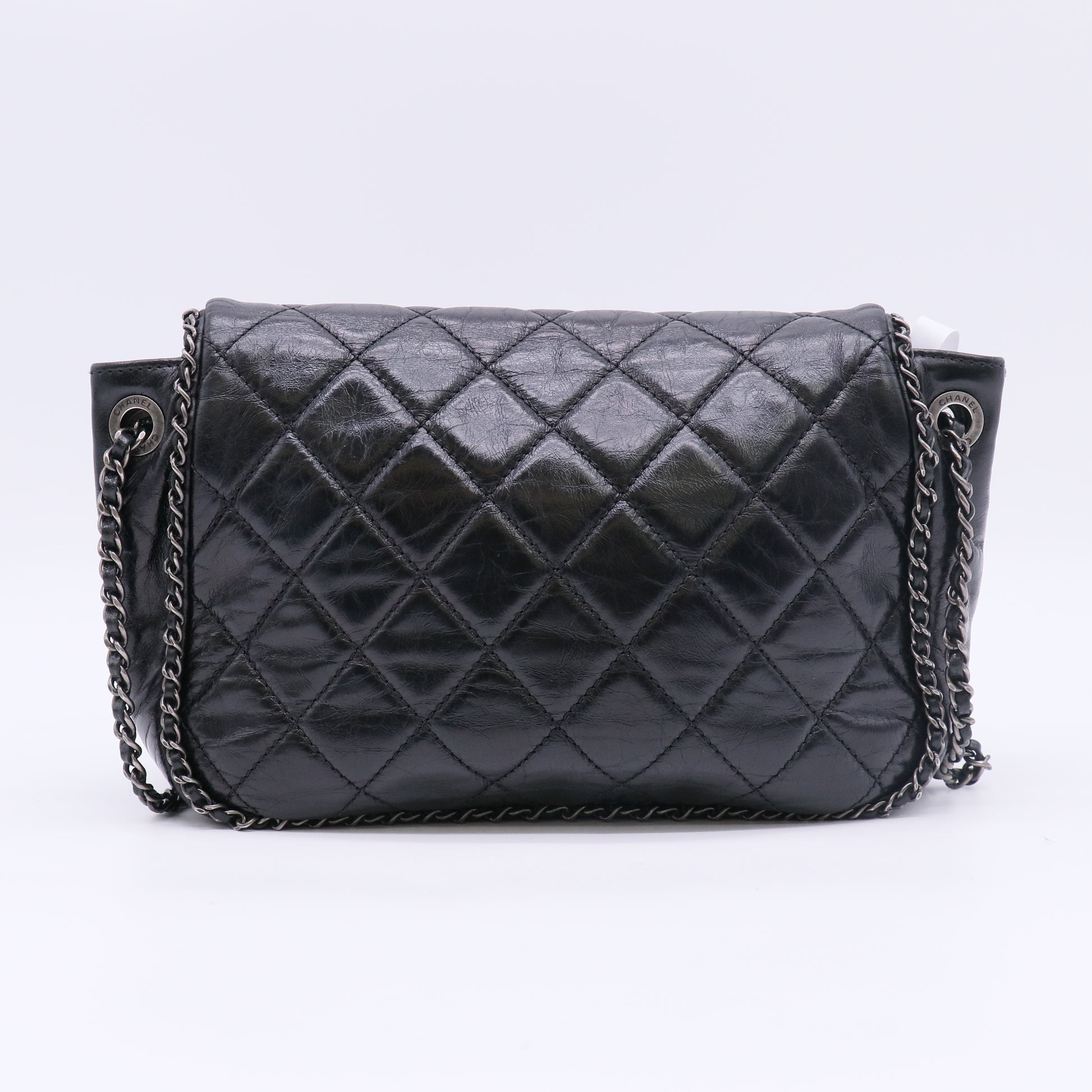 Chanel Quilted Calfskin Small CC Enchained Accordion Flap Bag B23485