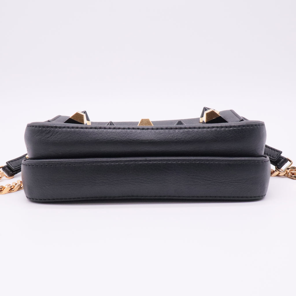 Double Baguette Studded Leather Micro
