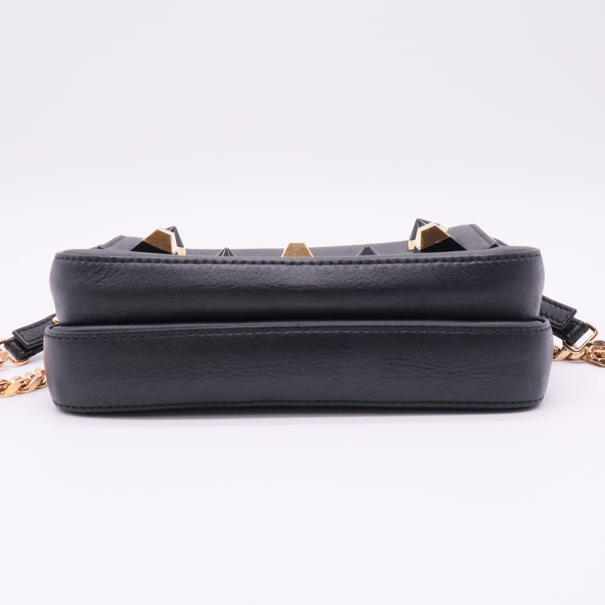 Double Baguette Studded Leather Micro