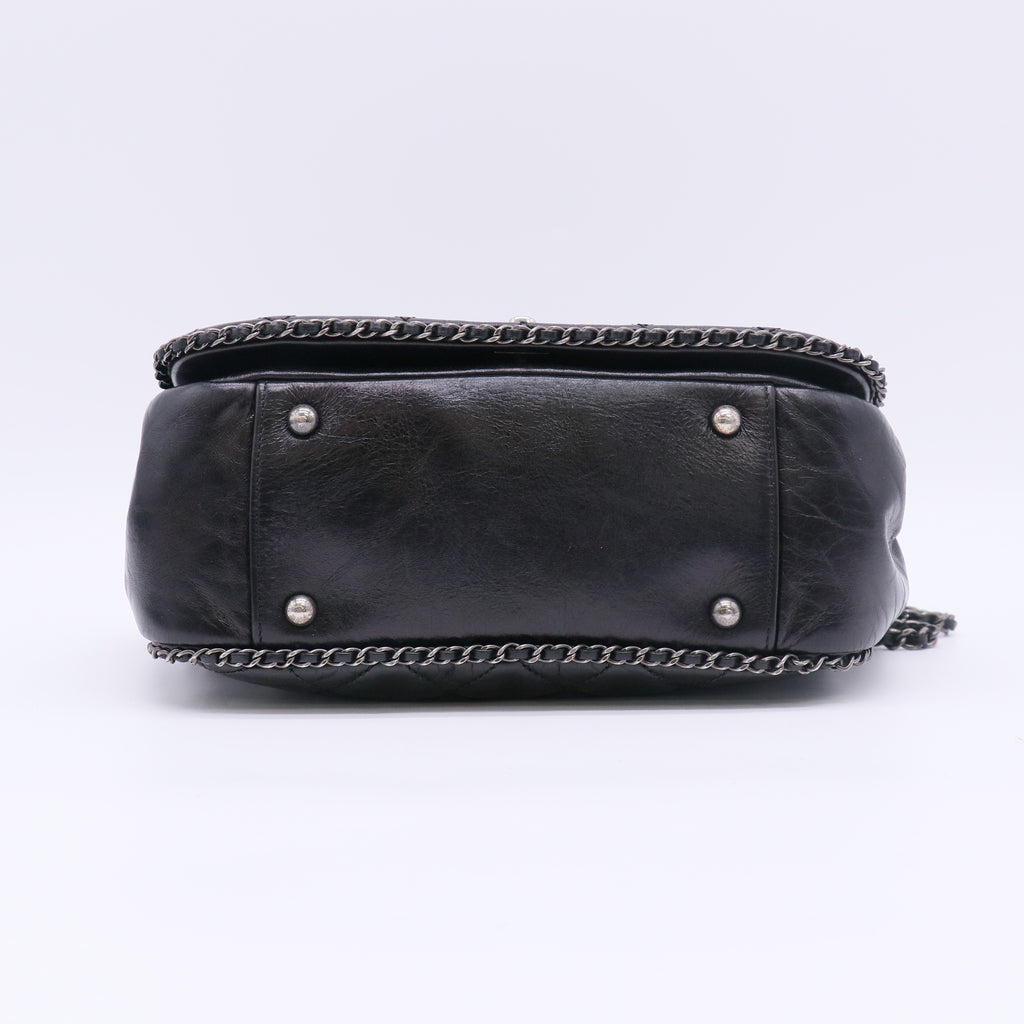 Chanel Quilted Calfskin Small CC Enchained Accordion Flap Bag B23485