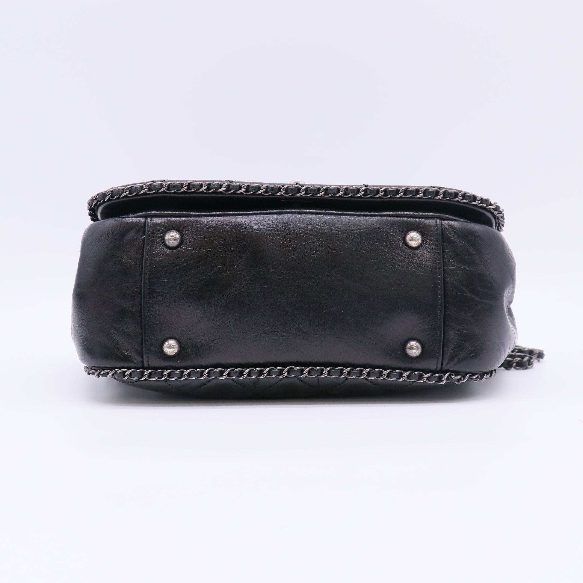 Chanel Quilted Calfskin Small CC Enchained Accordion Flap Bag B23485