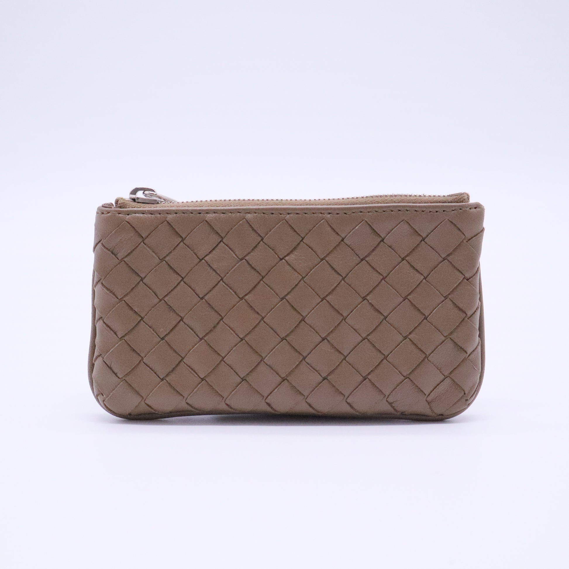 Intrecciato Weave Leather Wallet