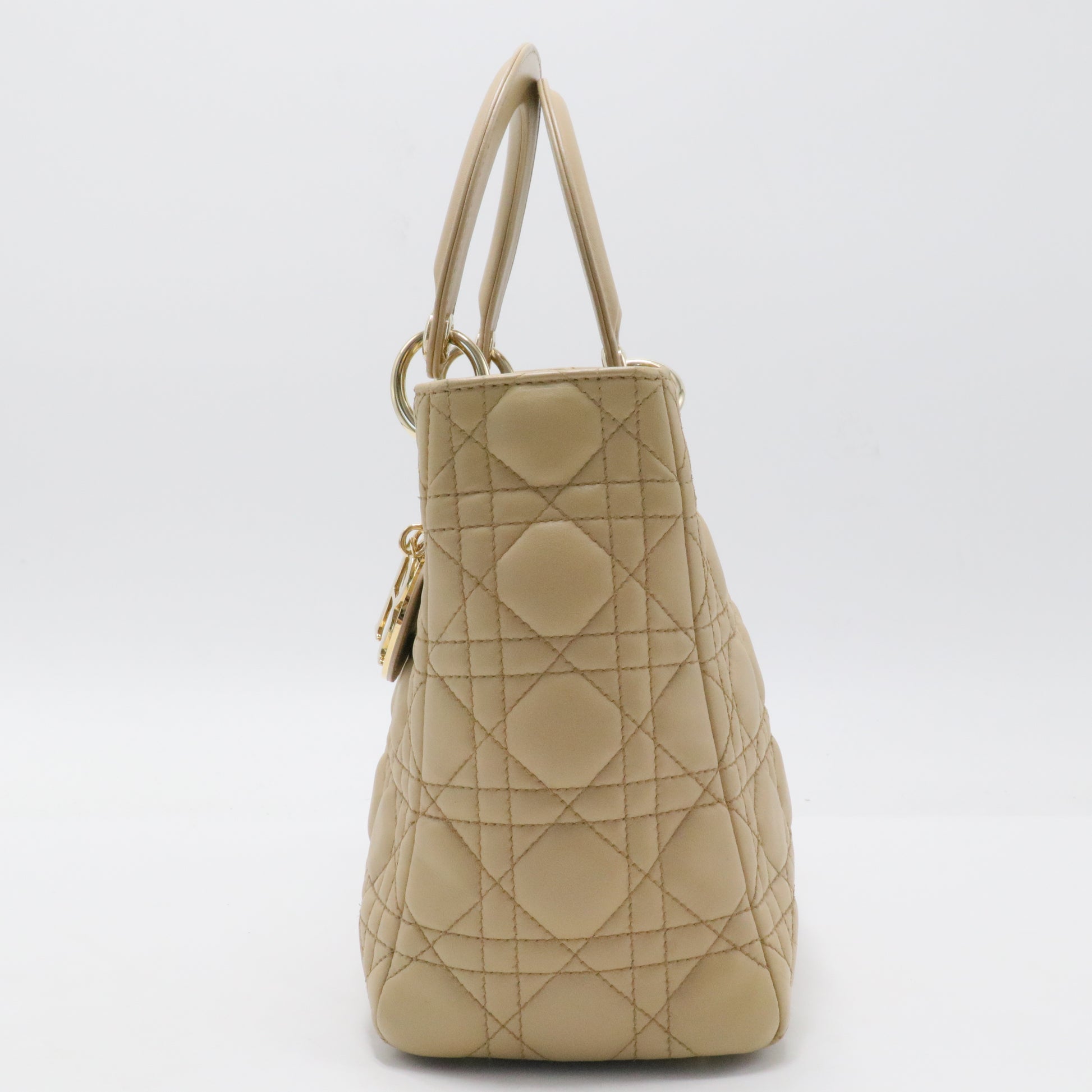 Lambskin Cannage Medium Lady Dior Beige - twins