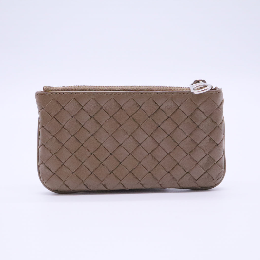 Intrecciato Weave Leather Wallet