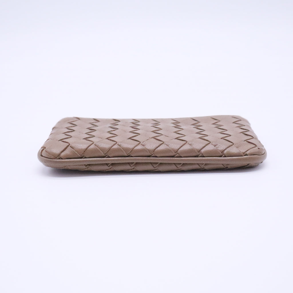 Intrecciato Weave Leather Wallet