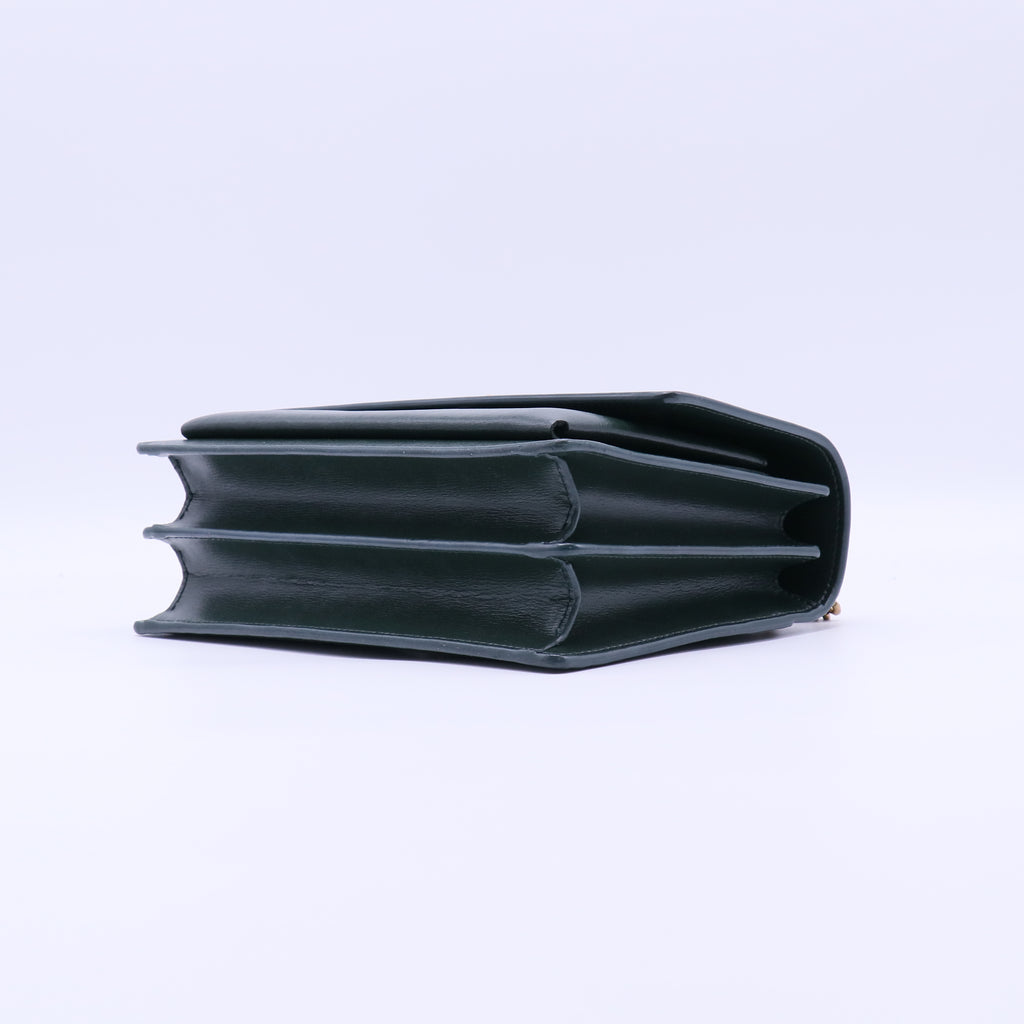 Saint Laurent Calfskin Medium Monogram Sunset Dark Green Twins LDJ4233