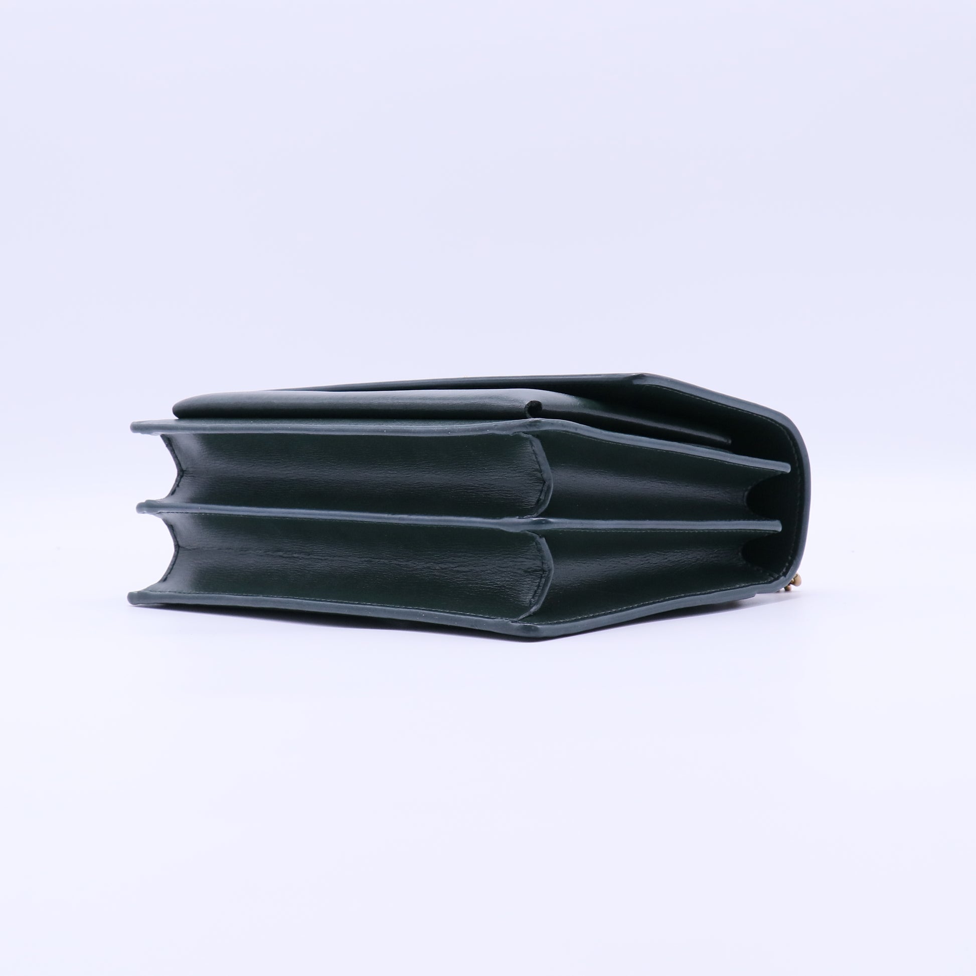 Saint Laurent Calfskin Medium Monogram Sunset Dark Green Twins LDJ4233