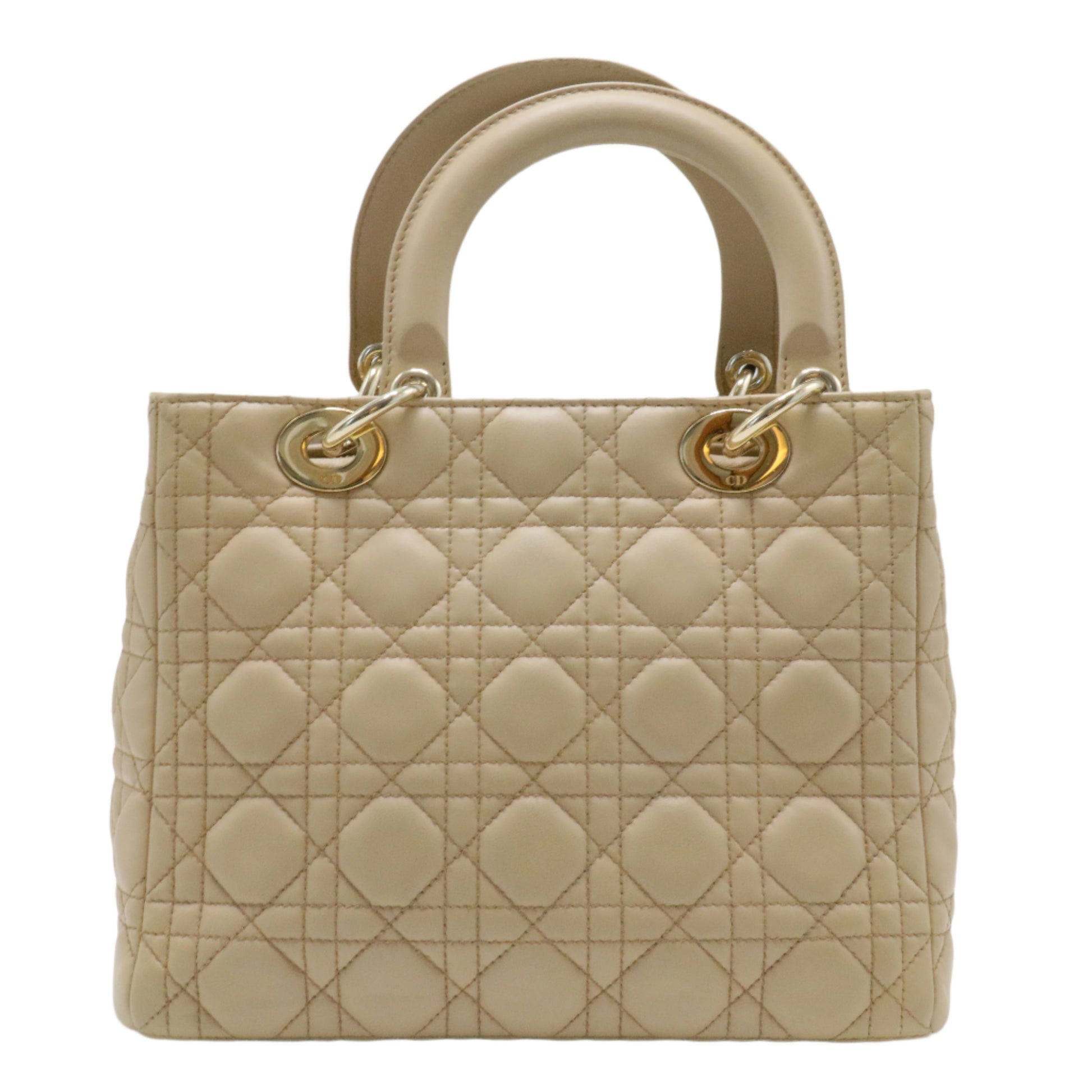 Lambskin Cannage Medium Lady Dior Beige - twins