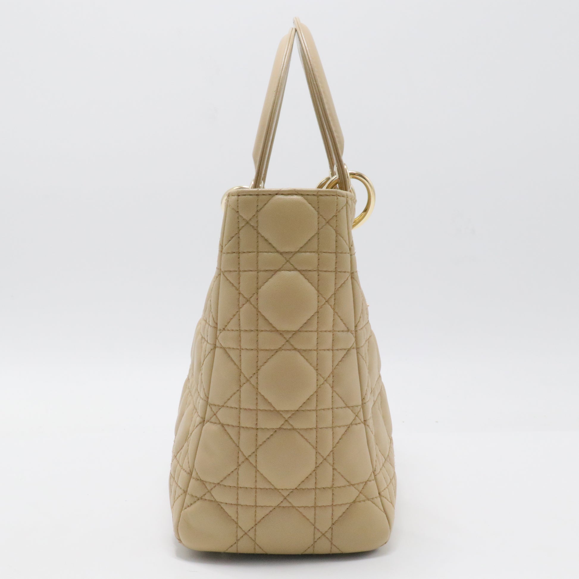 Lambskin Cannage Medium Lady Dior Beige - twins