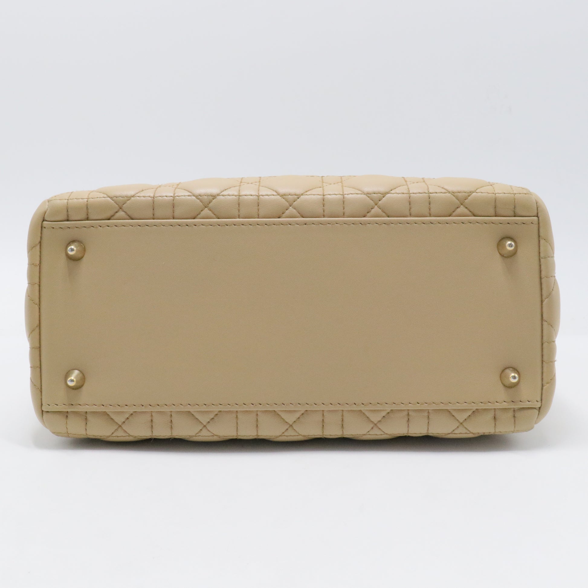 Lambskin Cannage Medium Lady Dior Beige - twins
