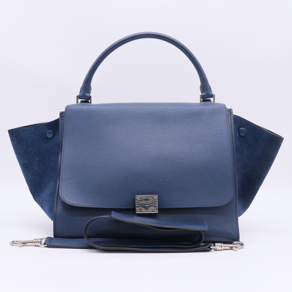 Celine Drummed Calfskin and Suede Small Trapeze Bag B23508
