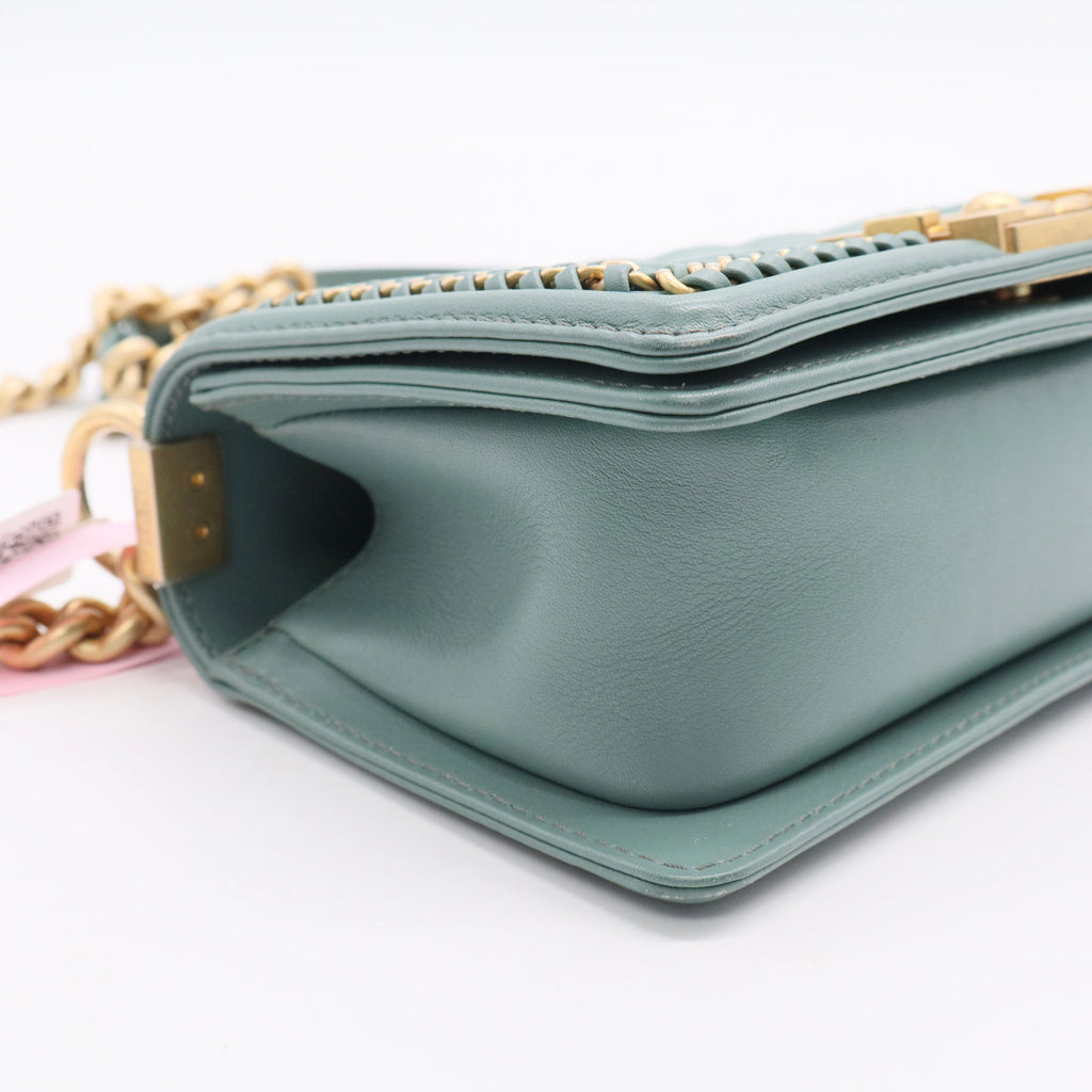 Chanel Leboy Handbags Cow Leather Malachite Turquoise Color Twins LDJ3130