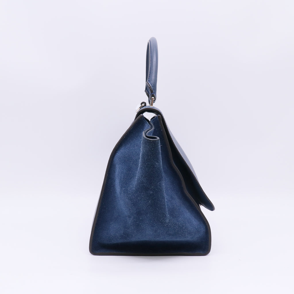 Celine Drummed Calfskin and Suede Small Trapeze Bag B23508