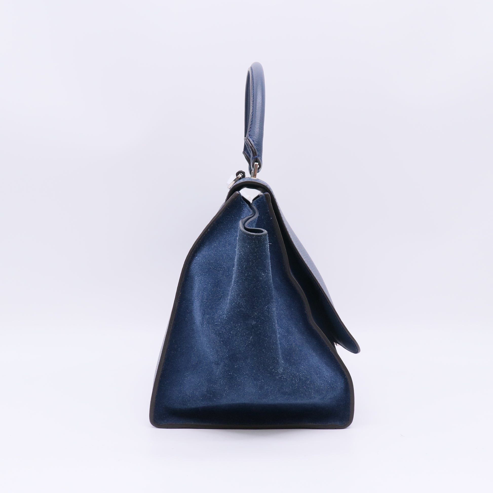 Celine Drummed Calfskin and Suede Small Trapeze Bag B23508