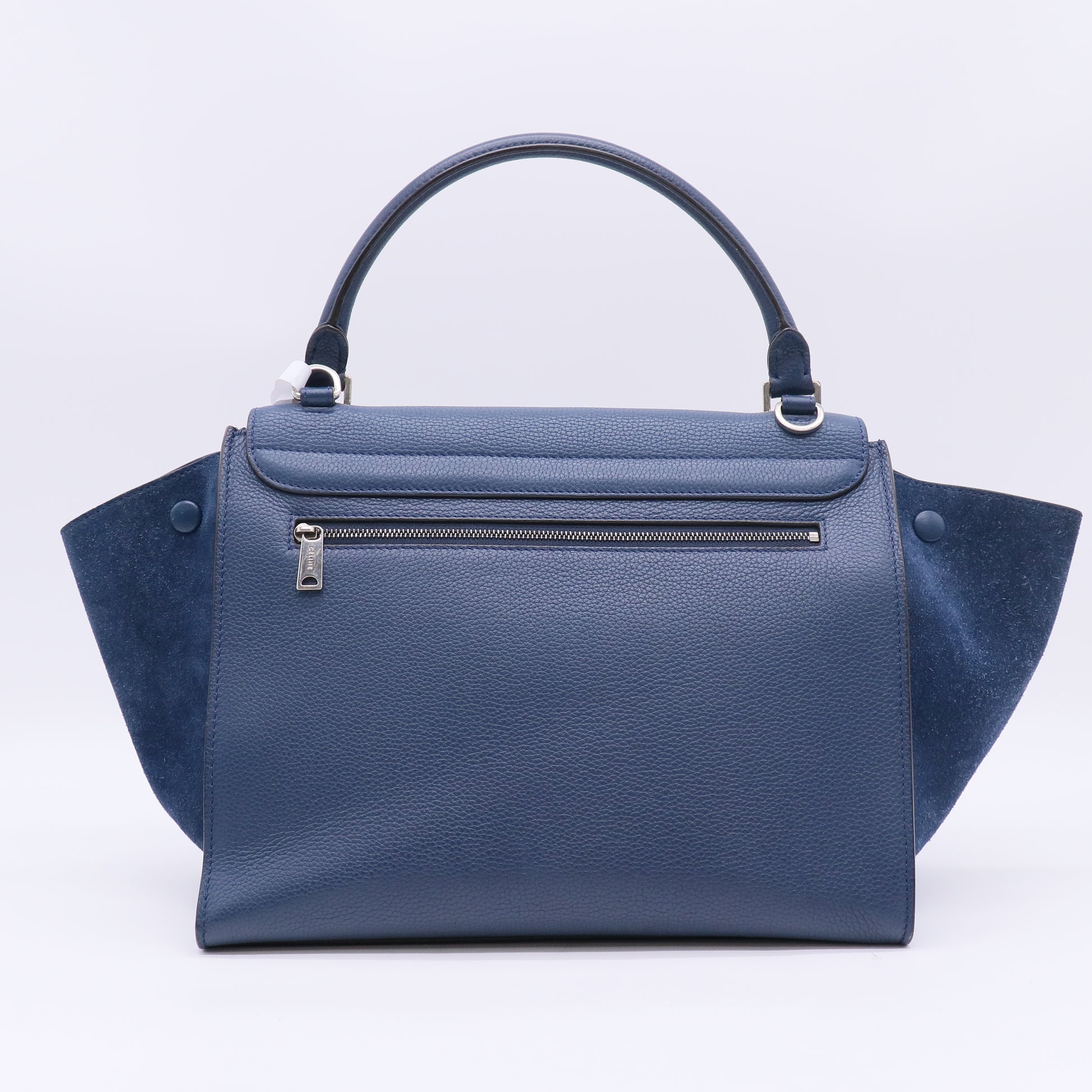 Celine Drummed Calfskin and Suede Small Trapeze Bag B23508