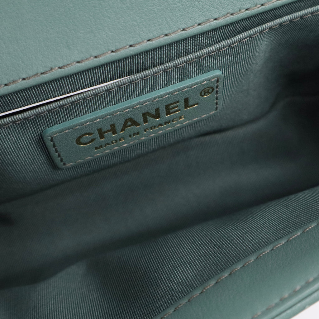 Chanel Leboy Handbags Cow Leather Malachite Turquoise Color Twins LDJ3130