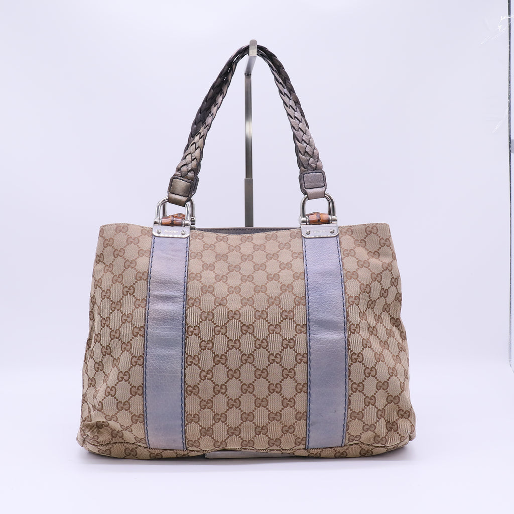 Gucci Medium GG Canvas Bamboo Libeccio Tote B21865