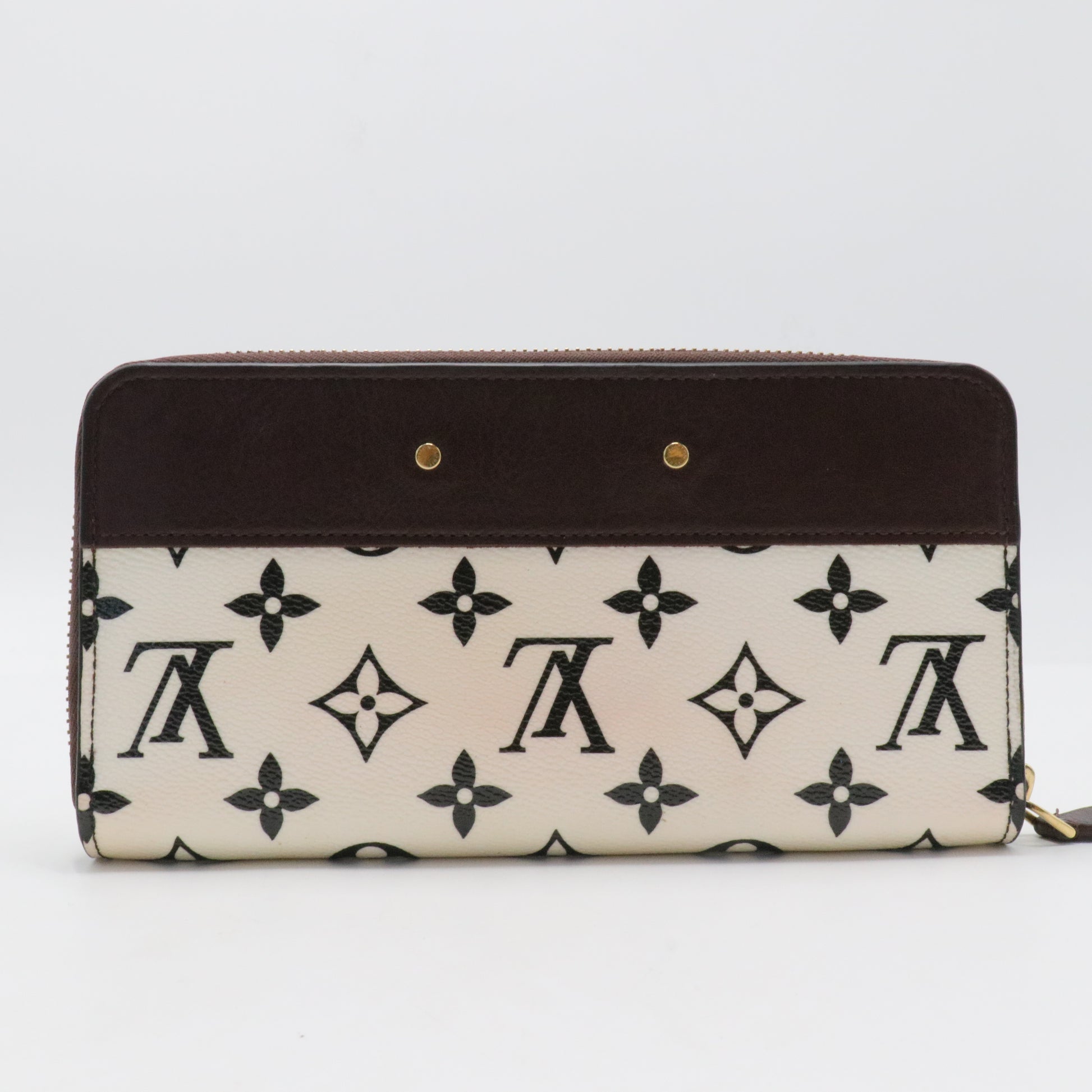 Brown/White Monogram Gamma Zippy Wallet Twins