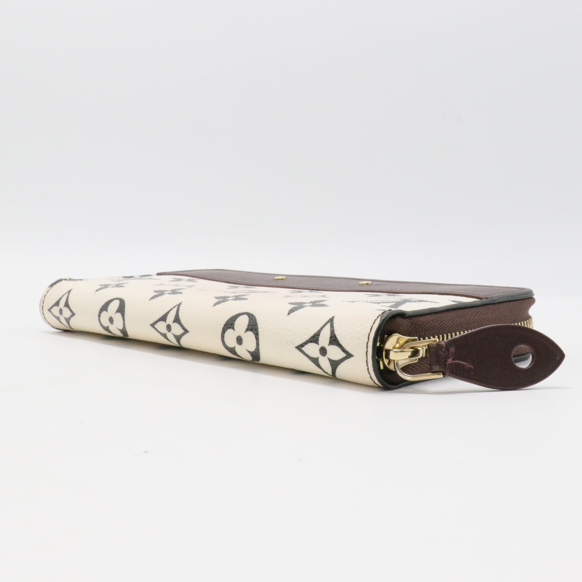 Brown/White Monogram Gamma Zippy Wallet Twins