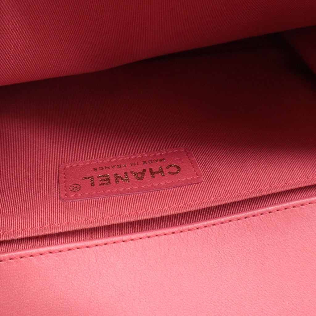 Lambskin Quilted Medium Boy Flap Pink