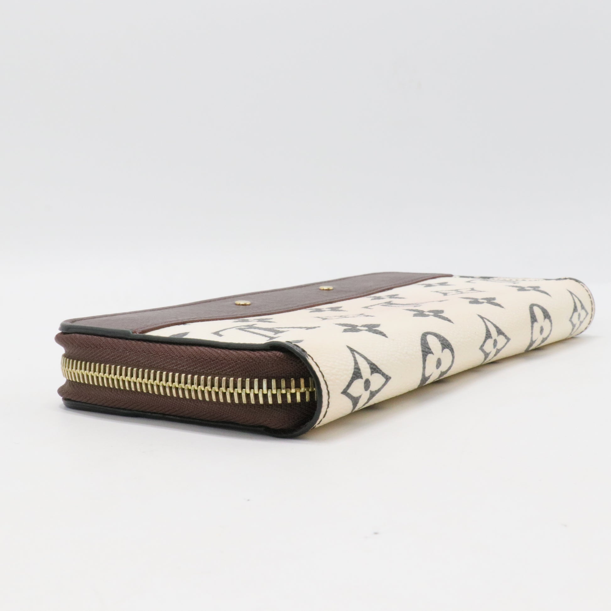 Brown/White Monogram Gamma Zippy Wallet Twins