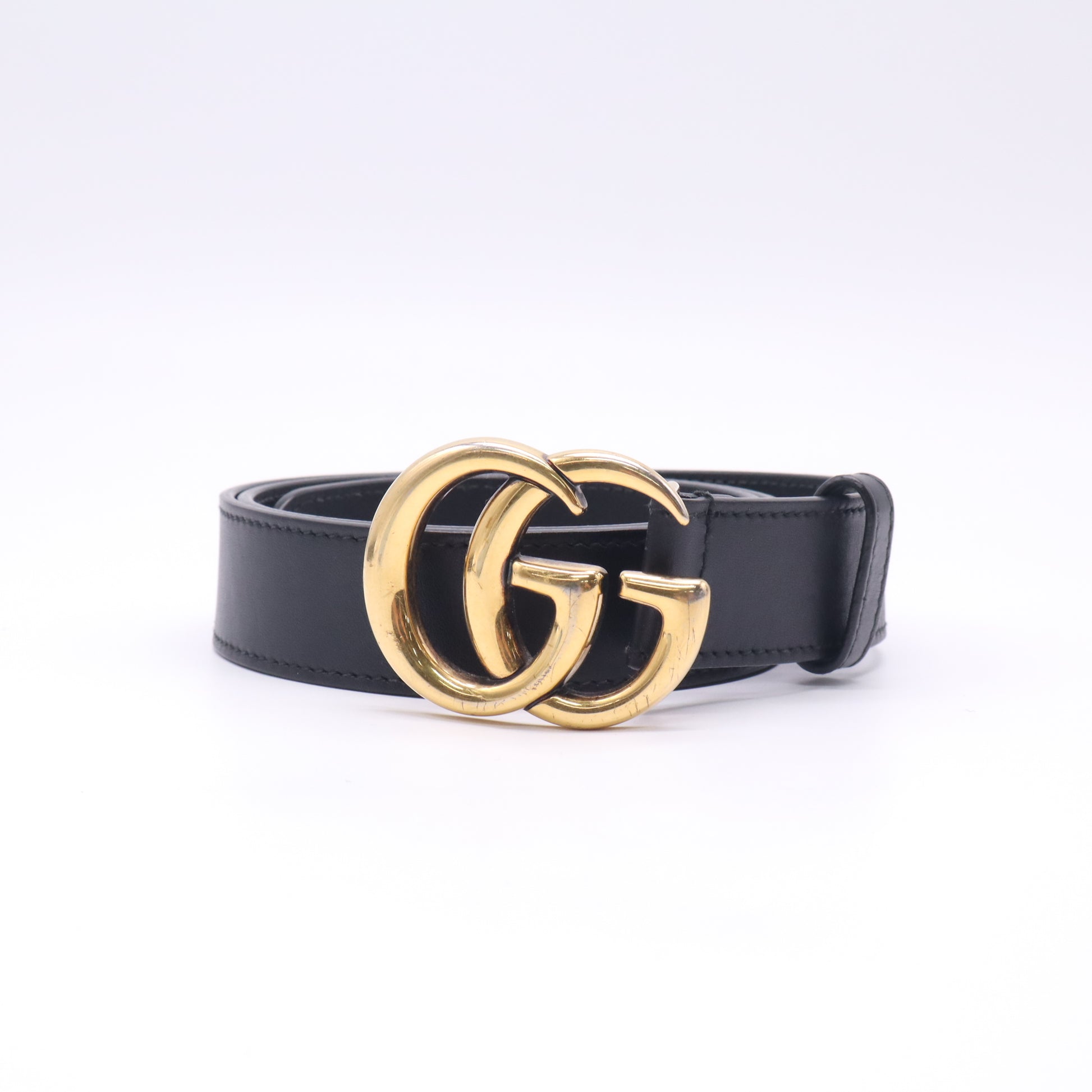 Gucci Leather Belt with Double G Buckle W22736
