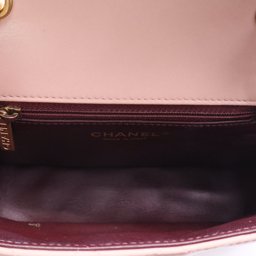 Two Tone Flap Bag Quilted Lambskin Mini Twins