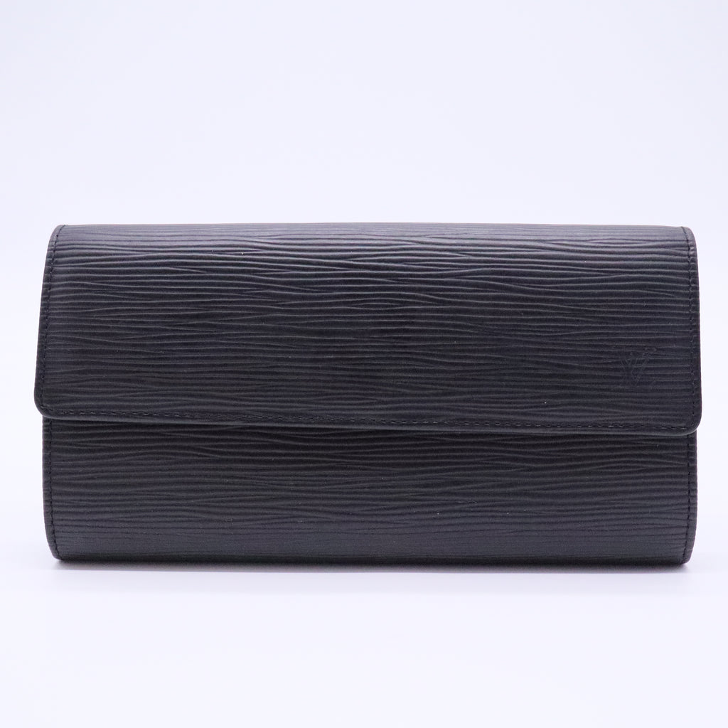 Pochette porte-monnaie credit NM Black Epi Leather Wallet