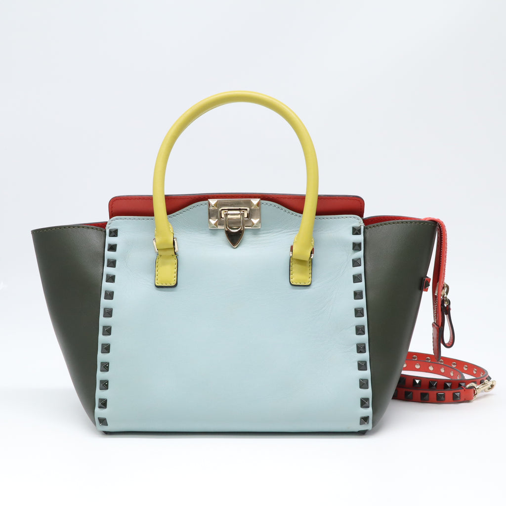 Multi-Color Leather Rockstud Tote B22538