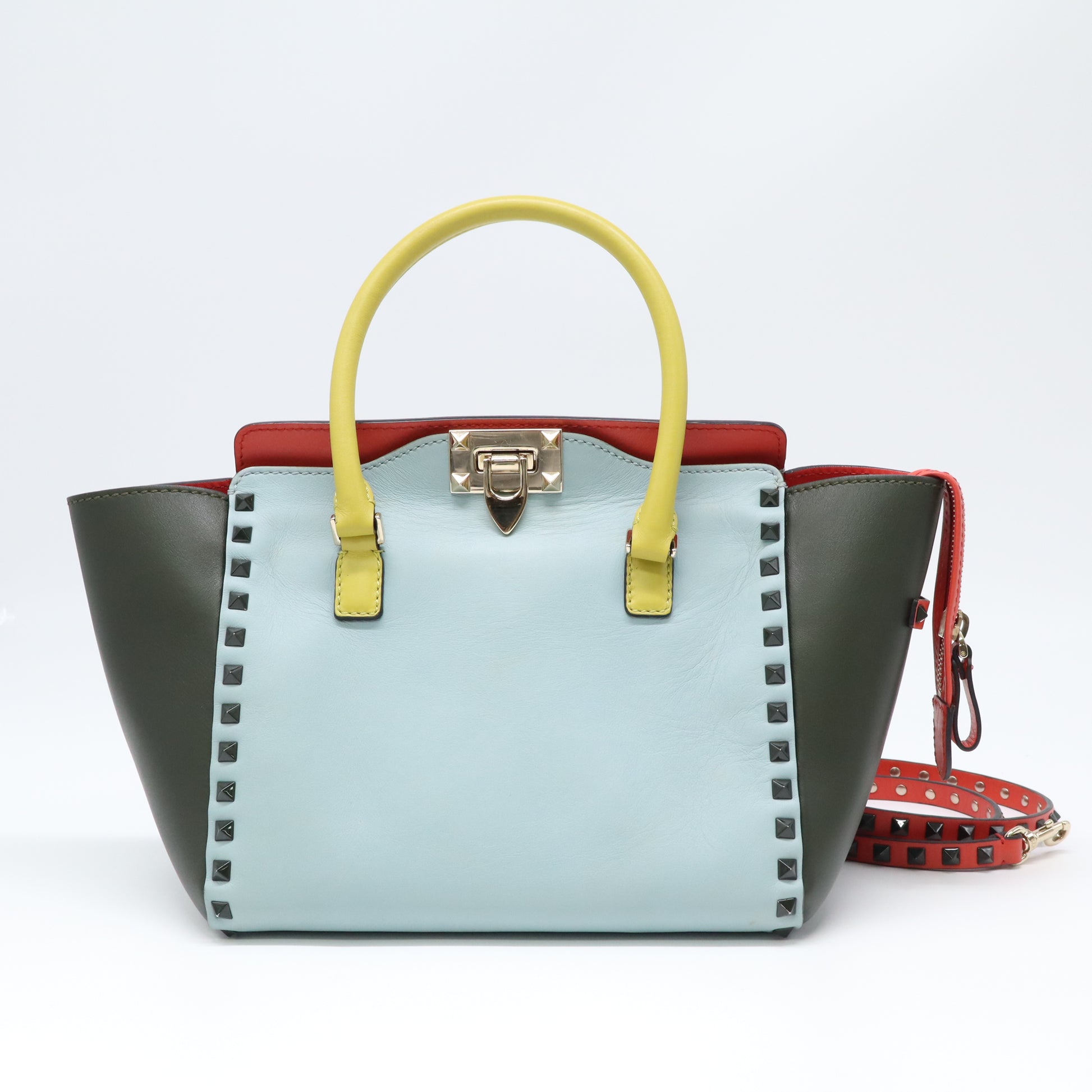 Multi-Color Leather Rockstud Tote B22538