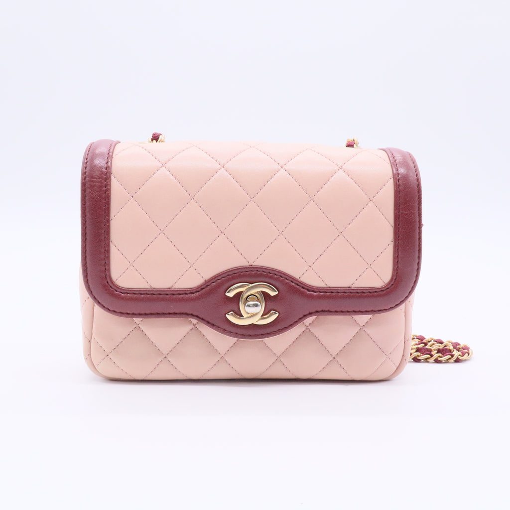 Two Tone Flap Bag Quilted Lambskin Mini Twins